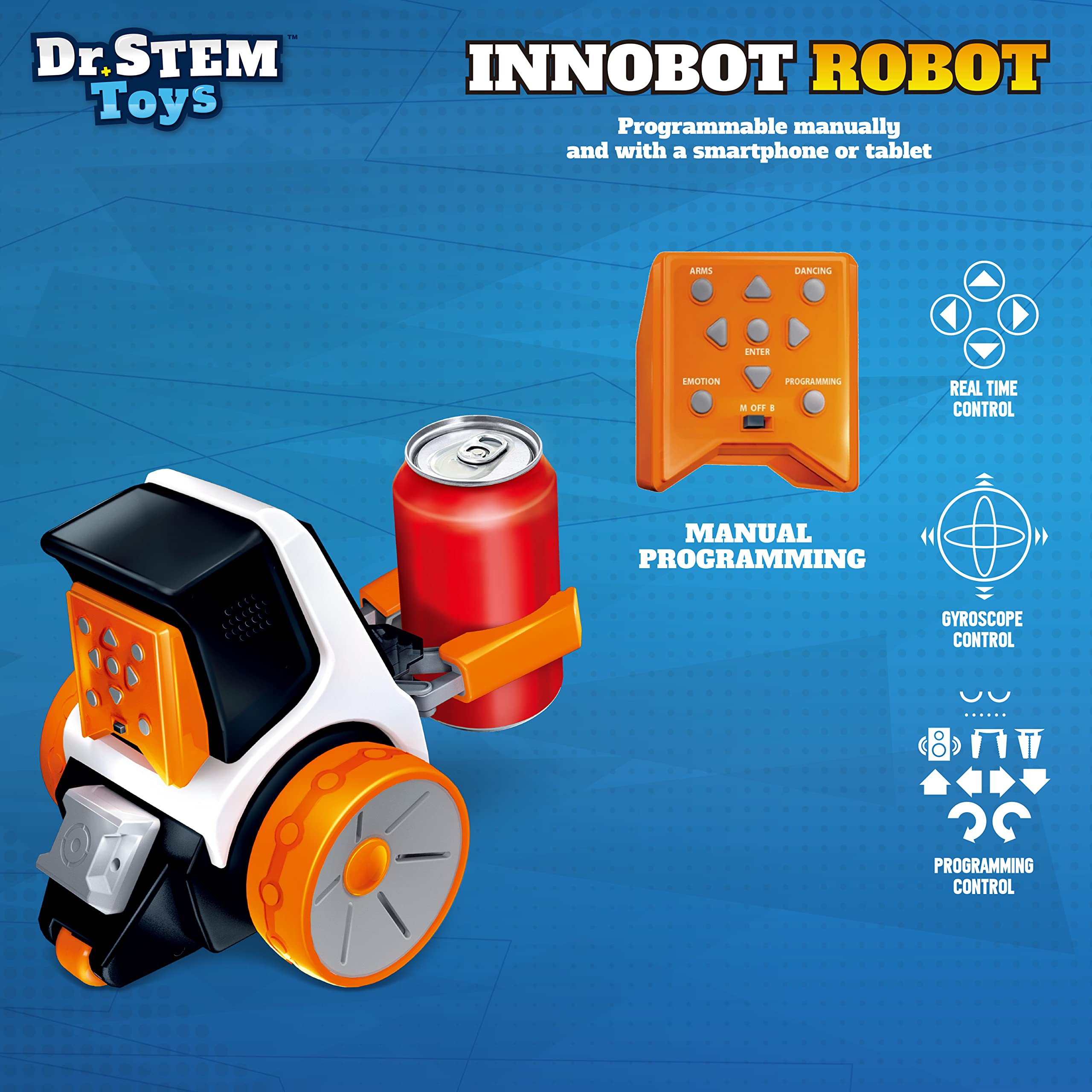 Dr. STEM Toys Innobot Coding Robot Toy | Robotics Science Kit for Kids Ages 8 & Up | Bluetooth Enabled, Easy to Build & Program, Performs Multiple Stunts & Chores | Kids Learn Coding as They Play