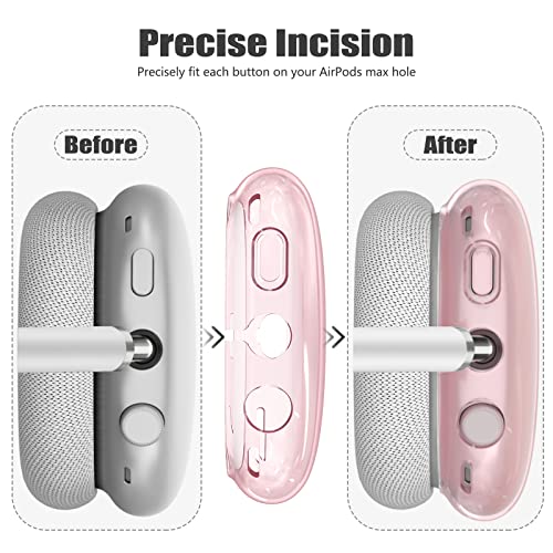 【3 in 1】 Case Cover for AirPods Max Headphones, Anti-Scratch Sweat-Proof Ear Pad Covers/Ear Cups Cover/Headband Cover Protectorfor Apple AirPods Max - Pink