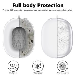 Silicone Case Cover for AirPods Max Headphones, Anti-Scratch Ear Pad Case Cover/Ear Cups Cover/Headband Cover for AirPods Max, Accessories Soft Silicone Skin Protector for Apple AirPods Max (White)