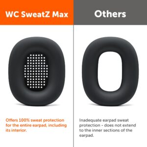 WC SweatZ Max - Protective Earpad Covers for Airpods Max Made by Wicked Cushions | Sweatproof & Easily Washable | Full Earpad Sweat Protection | Black