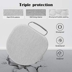 ProCase Hard Case for New AirPods Max, Travel Carrying Headphone Case with Silicone Earpad Cover & Mesh Pocket, AirPods Max Protective Portable Storage Bag -Grey