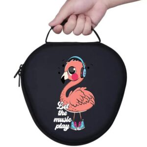 Hard Case for New AirPods Max, Travel Carrying Headphone Case with Flamingo Funny Print Music Earpad Cover Protective Portable Storage Bag Gift APM3