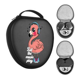 Hard Case for New AirPods Max, Travel Carrying Headphone Case with Flamingo Funny Print Music Earpad Cover Protective Portable Storage Bag Gift APM3