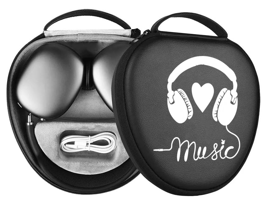 Hard Case for New AirPods Max, Travel Carrying Headphone Case with Music Cool Music Earpad Cover Protective Portable Storage Bag Gift APM5