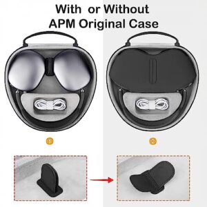 Hard Case for New AirPods Max, Travel Carrying Headphone Case with Custom Name Earpad Cover Protective Portable Storage Bag Personalized Gift APM1