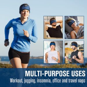 MUSICOZY Bluetooth 5.2 Headband Headphones for Sports and Sleep, Wireless Sleeping Eye Mask Earbuds Earphones for Side Sleepers Workout Running Cool Tech Gadget Unique Gift