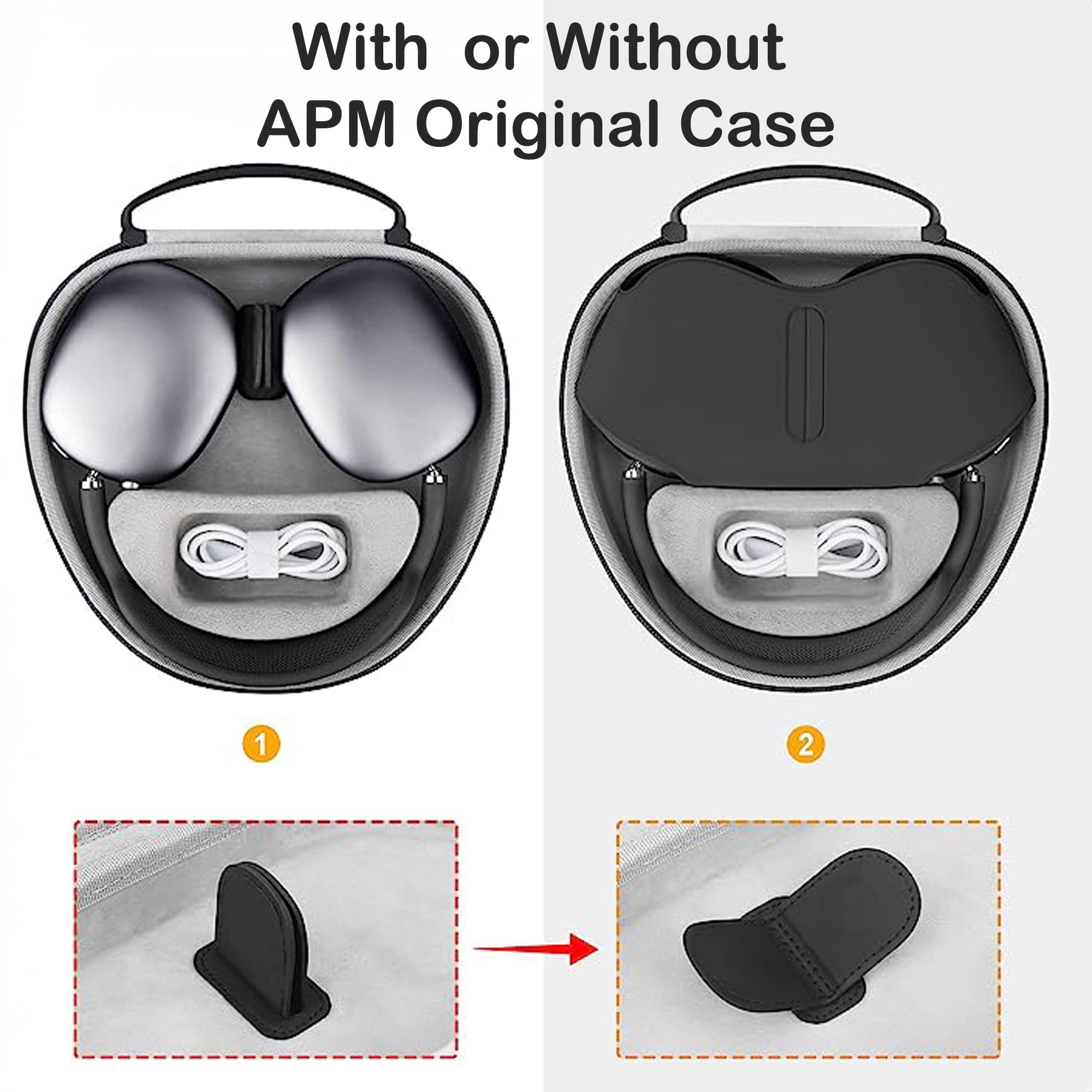 Hard Case for New AirPods Max, Travel Carrying Headphone Case with Music Cool Print Music Earpad Cover Protective Portable Storage Bag Gift APM4