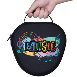 Hard Case for New AirPods Max, Travel Carrying Headphone Case with Music Cool Print Music Earpad Cover Protective Portable Storage Bag Gift APM4