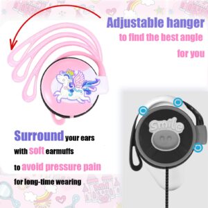 GOGOSINIS Earbuds Set with Case for Kids for School, Wired Over-Ear 3.5mm Headphones for Phone and PC, Wrap Around Ear Buds with Earhook for Kids 3-8, Comfortable Earphones with Hook (Unicorn)