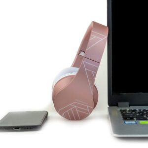 PowerLocus Bluetooth Headphones Over Ear, Bluetooth Headphone Rose Gold, Wireless Headphones Foldable, Hi-Fi Stereo, Soft Memory Foam Earmuffs, Built-in Mic & Wired Mode for iPhone,Android,PC,Laptops