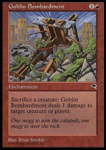 mtg magic: the gathering - goblin bombardment (179) tempest tmp