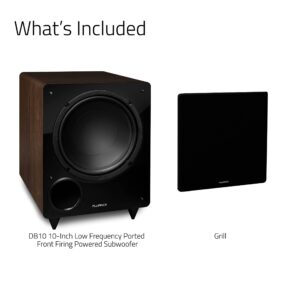 Fluance DB10W 10-inch Low Frequency Powered Subwoofer for Home Theater (Natural Walnut)