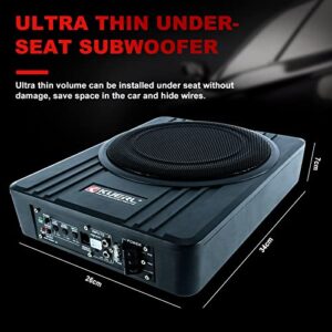 YaCCC 10 Inch 800W Car Under-Seat Sub Woofer Active Powered Amplifier Bass Enclosed,Under Seat Subwoofer and Amp Package