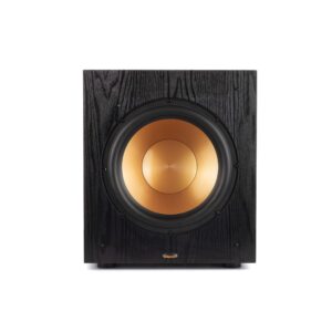 klipsch synergy black label sub-100 10” front-firing subwoofer with 150 watts of continuous power, 300 watts of dynamic power, and all-digital amplifier for powerful home theater bass