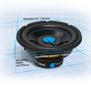 Planet Audio PL10S Anarchy Series 10 Inch Car Subwoofer - 800 Watts Max, Dual 4 Ohm Voice Coil, Sold Individually, Hook Up to Amp