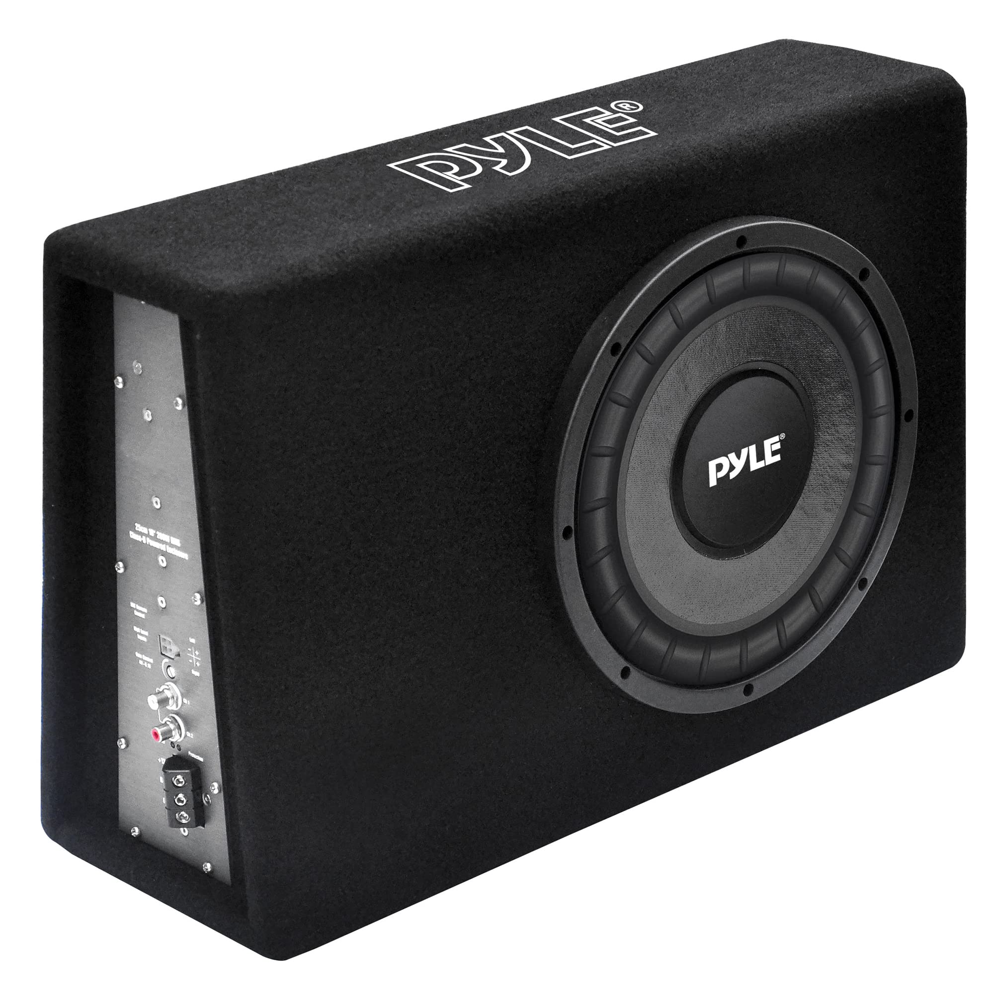 Pyle 12 Inch Subwoofer Box System - 600 Watts Powered Slim Bass with a Non-Pressed Paper Cone Perfect for Mount Car Truck Audio Subwoofer Enclosure, Rear Air Tight Seal Design