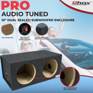 Atrend BBox E10D Dual 10" Sealed Carpeted Subwoofer Enclosure, Black