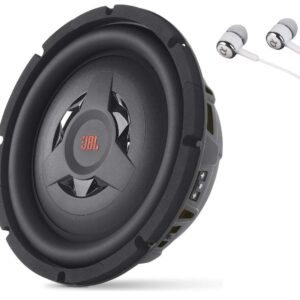 JBL Club WS1200 12" Shallow Mount subwoofer w/SSI (Selectable Smart Impedance) Switch from 2 to 4 ohm Bundled with Alphasonik Earbuds