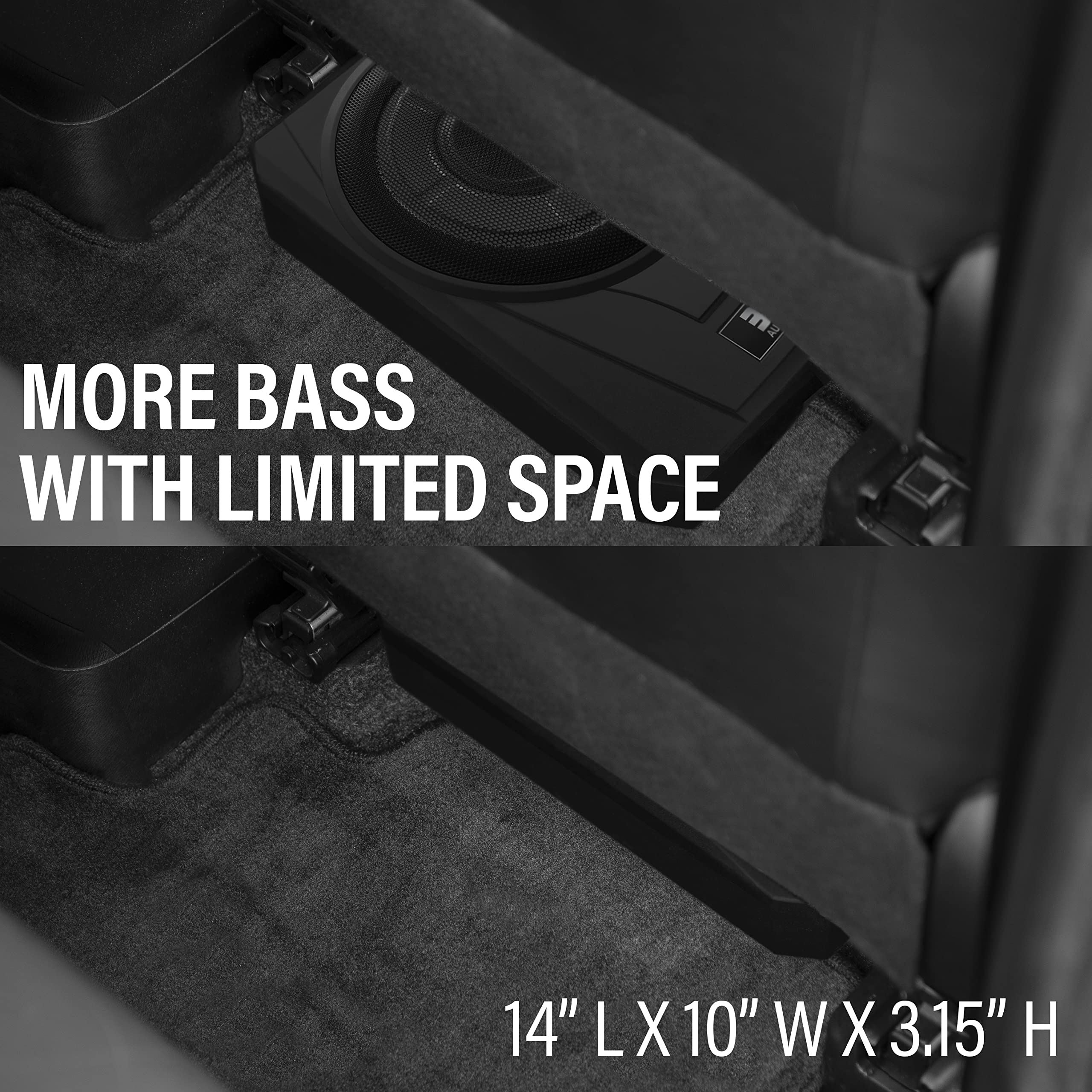 BOSS Audio Systems BASS10 Amplified Car Subwoofer - Low Profile, 10 Inch Subwoofer, Remote Subwoofer Control, for Vehicles Needing Bass with Limited Space, Remote Subwoofer Control