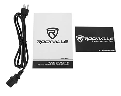 Rockville Rock Shaker 8" Inch Black 400w Powered Home Theater Subwoofer Sub