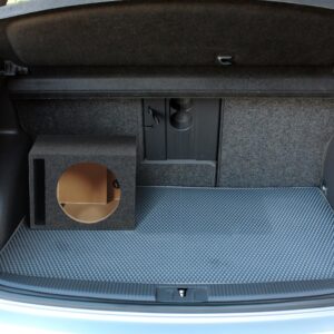 QPower 10 Inch Subwoofer Box, Vented Speaker Box for In-Car Audio