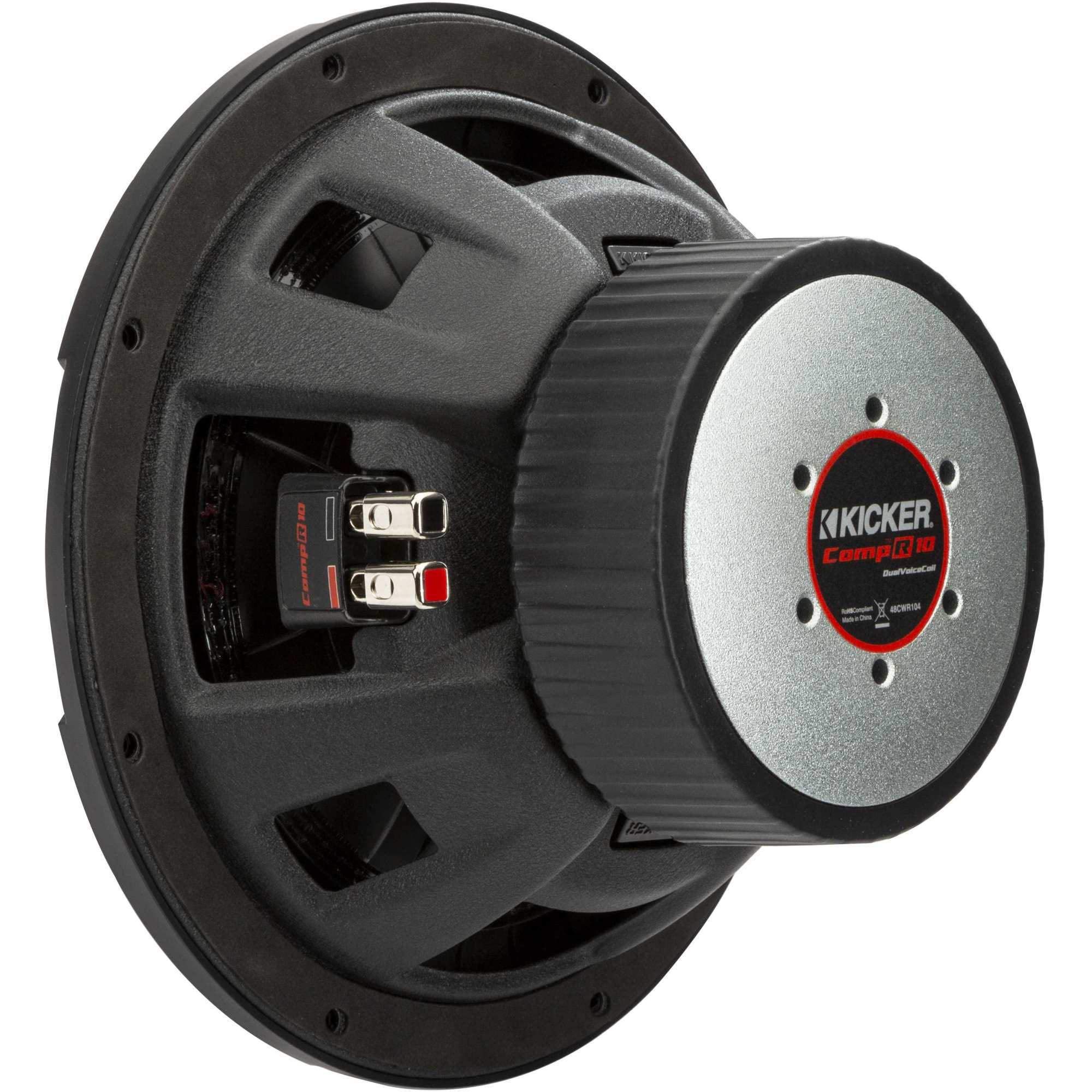 KICKER 48CWR104 CompR 10" Subwoofer, DVC, 4-ohm