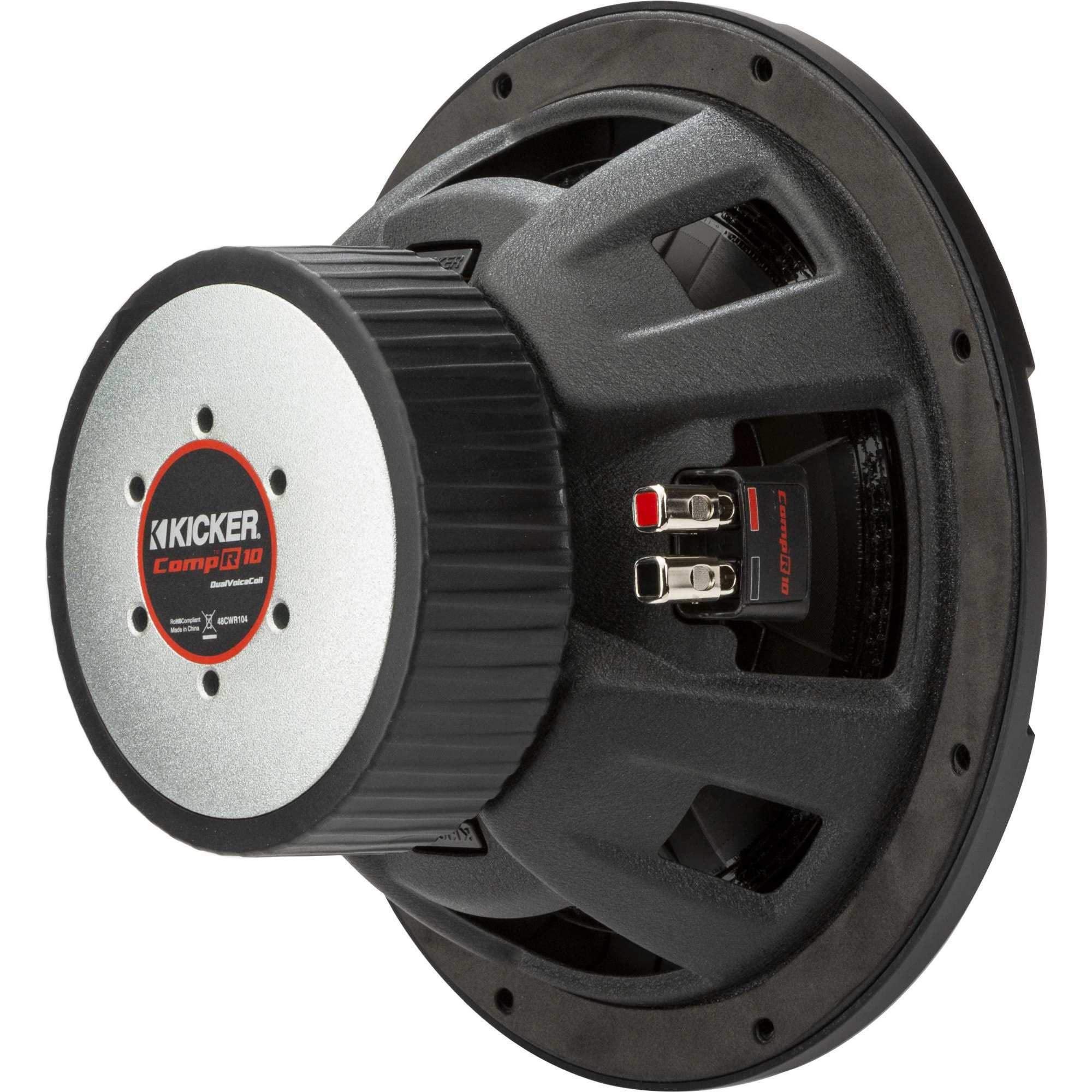 KICKER 48CWR104 CompR 10" Subwoofer, DVC, 4-ohm