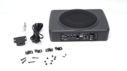 PLINIUS slim subwoofer underseat with amp Active Powered Car- 600 Watts Max Power, Low Profile, 8 Inch Subwoofer, Remote Subwoofer Control, Built in Amplifier, for Truck, Boxes and Enclosures