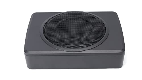 PLINIUS slim subwoofer underseat with amp Active Powered Car- 600 Watts Max Power, Low Profile, 8 Inch Subwoofer, Remote Subwoofer Control, Built in Amplifier, for Truck, Boxes and Enclosures