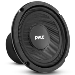 pyle single voice coil car subwoofer - 6.5 inches, 150 watts at 4-ohm car audio powered subwoofer, injection cone with rubber edge, car subwoofer, audio - plmw63 black