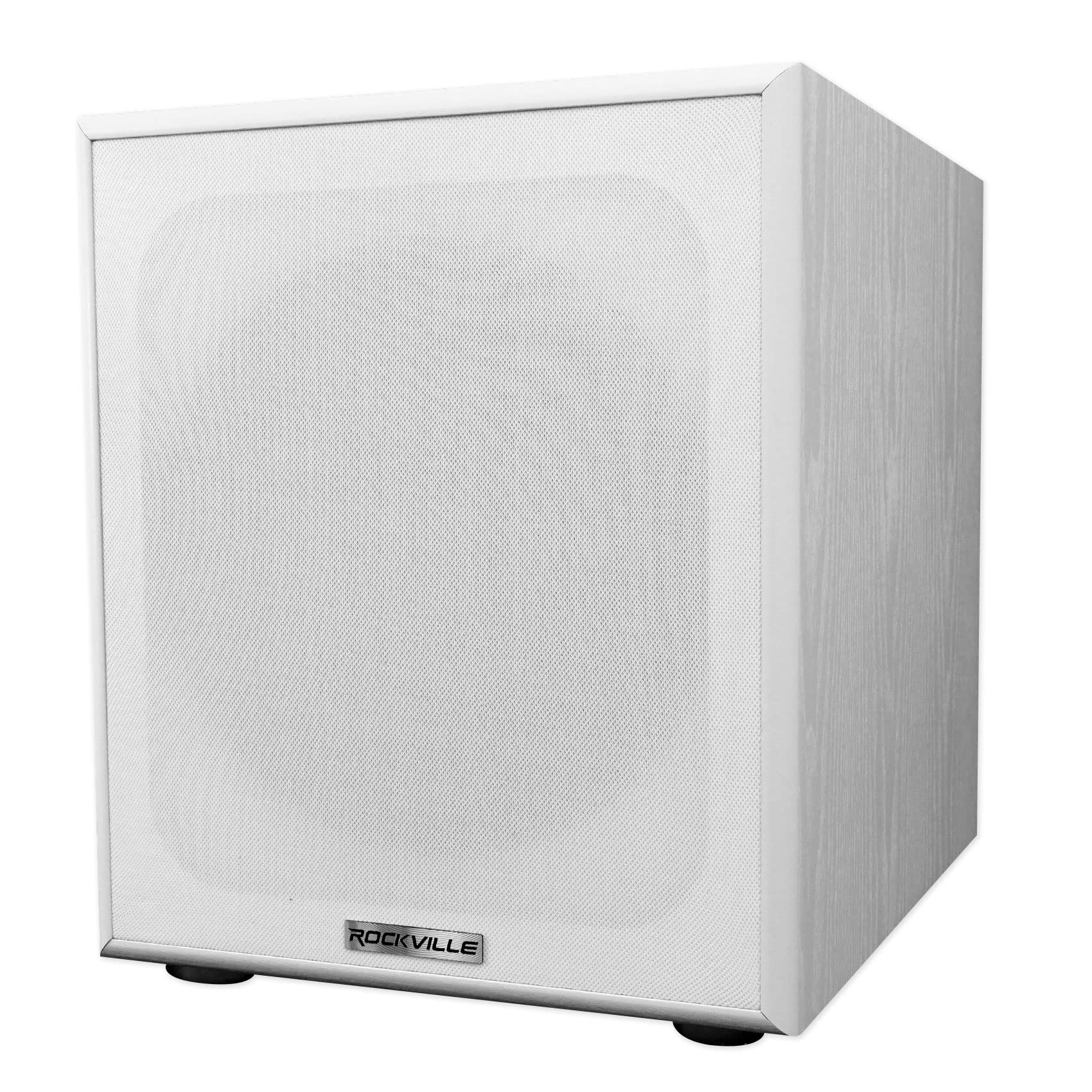 Rockville Rock Shaker 10" Inch White 400w Powered Home Theater Subwoofer Sub