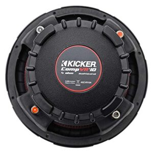 KICKER CompVR 10-Inch (25cm) Subwoofer, DVC, 4-Ohm, 350W