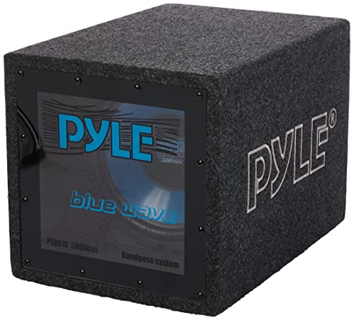 Pyle Bandpass Enclosure Car Subwoofer Speaker - 500 Watt High Power Car Audio Sound Component Speaker System w/ 10-inch Subwoofer, 2" Aluminum Voice Coil, 4 Ohm, Ported Enclosure System - Pyle PLQB10