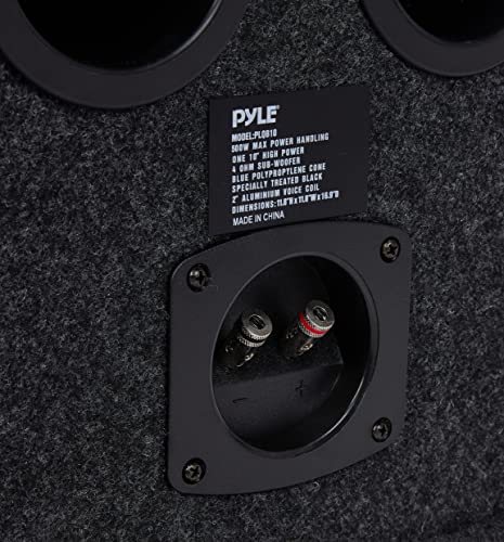 Pyle Bandpass Enclosure Car Subwoofer Speaker - 500 Watt High Power Car Audio Sound Component Speaker System w/ 10-inch Subwoofer, 2" Aluminum Voice Coil, 4 Ohm, Ported Enclosure System - Pyle PLQB10