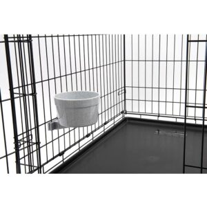 Lixit Quick Lock Removable Dog Kennel Bowls for Wire and Soft Sided Crates (40oz Wire Crate, Granite)