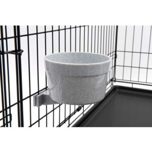 Lixit Quick Lock Removable Dog Kennel Bowls for Wire and Soft Sided Crates (40oz Wire Crate, Granite)