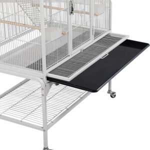 Yaheetech 69-Inch Extra Large Wrought Animal Cage Metal 3 Levels Small Animal Cage w/Cross Shelves and Ladders for Ferret Chinchilla Sugar Glider Squirrel, White