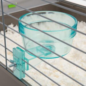 Lixit Quick Lock Cage Bowls for Small Animals and birds. (20oz, Aqua)