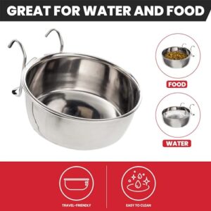 Ethical Pet SPOT Stainless Steel Coop Cup, Perfect Bowls for Cages and crates 20-Ounce pet Food Bowl. for Birds, Dogs, Cats, and Reptiles. (6011)