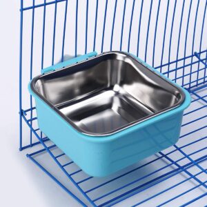 Crate Dog Bowl, Stainless Steel Removable Hanging Food Water Bowl Crate Coop Cup,Pet Cage Bowls with Bolt Holder for Dog, Puppy, Cat, Rabbit, Bird,Small Animals