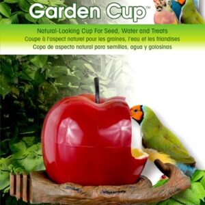 Penn-Plax Garden Cups – for Seed, Water, and Treats – Great for Small Birds (Parakeets/Budgies, Parrotlets, Cockatiels, Canaries, & Finches) – Apple (BA450)