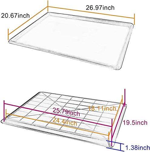 Confote 2 pcs 27 X 20.7 inch Replacement Tray for Dog Crate Pans Plastic Bottom for Pet Cages Crates Kennels Dogs Cat Rabbit Ferret Critter