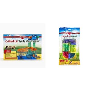 kaytee crittertrail triple habitat with fun-nel twist & turn tubes bundle