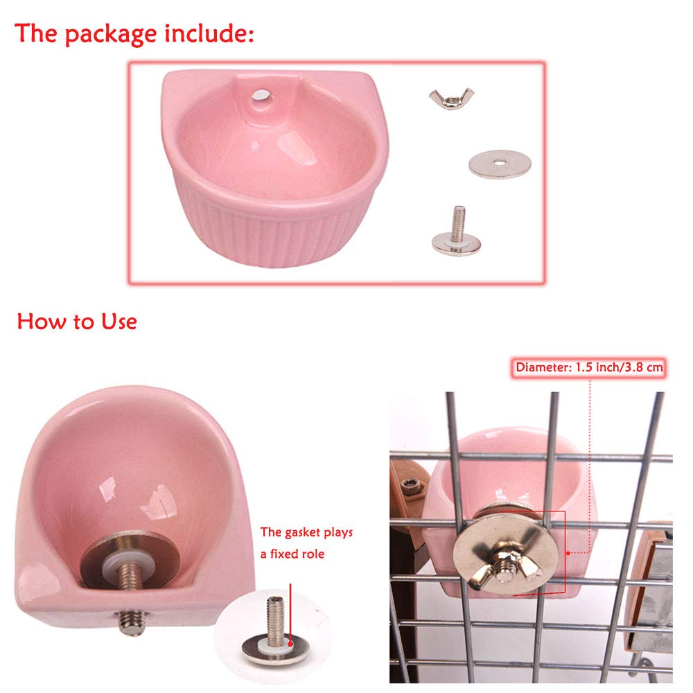 Oncpcare Small Animals Bowl, Hamster Feeder Cups, Detachable Cage Feeder Dish Cage Accessories for Small Animals Guinea Pig Chinchilla Hedgehog Ferret Rabbit Mink Parrot Squirrels Sugar Glider