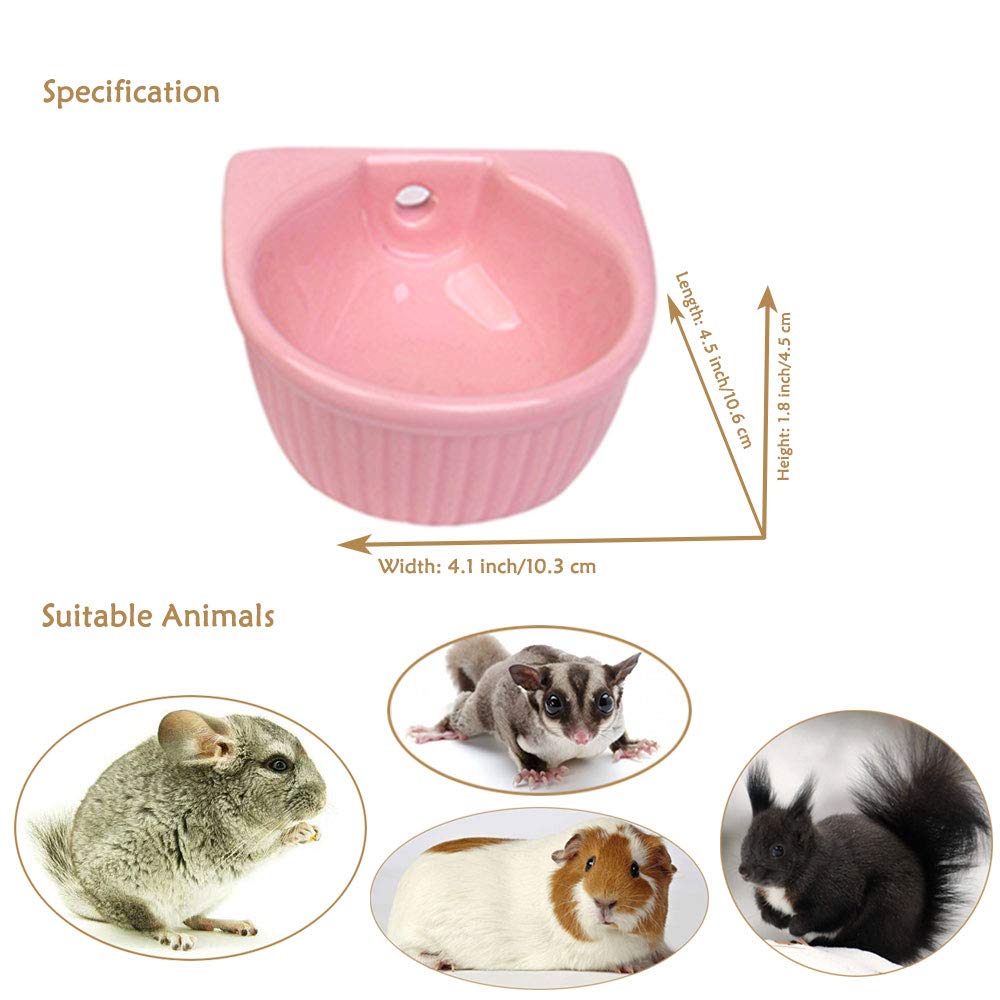 Oncpcare Small Animals Bowl, Hamster Feeder Cups, Detachable Cage Feeder Dish Cage Accessories for Small Animals Guinea Pig Chinchilla Hedgehog Ferret Rabbit Mink Parrot Squirrels Sugar Glider