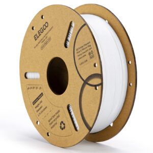 elegoo pla filament 1.75mm white 1kg, 3d printer filament dimensional accuracy +/- 0.02mm, 1kg cardboard spool(2.2lbs) 3d printing filament fits for most fdm 3d printers