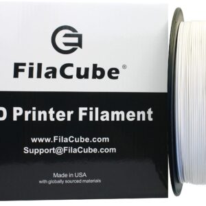 White PLA 1.75 filament - FilaCube PLA 2 pure white filament 1 kg 1.75mm 3D Printer filament [Made in USA] real PLA white PLA+ pro compatible FDM printer ender creality monoprice prusa anet makerbot