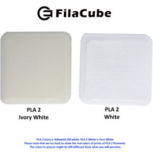 White PLA 1.75 filament - FilaCube PLA 2 pure white filament 1 kg 1.75mm 3D Printer filament [Made in USA] real PLA white PLA+ pro compatible FDM printer ender creality monoprice prusa anet makerbot