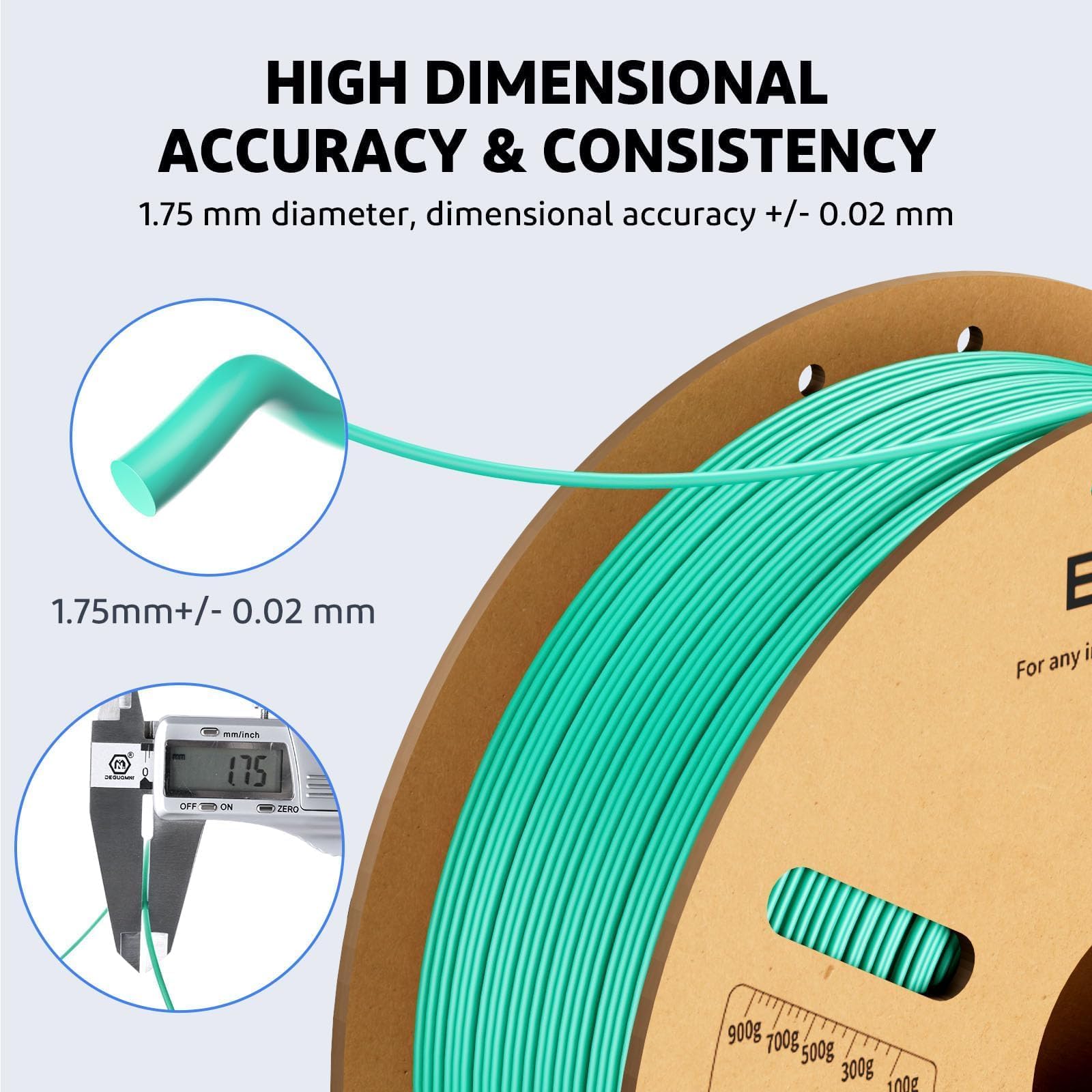 ELEGOO PLA Plus Filament 1.75mm White 2KG, PLA+ Tougher and Stronger 3D Printer Filament Pro Dimensional Accuracy +/- 0.02mm, 2 Pcs 1kg Spool(2.2lbs) Fits for Most FDM 3D Printers