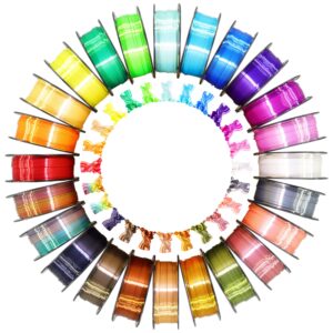 24 Colors 1.75mm Silk Shiny PLA Filament Bundle Pack, It Include 24 Silk Shiny Luster Beautiful Bright Colors, Each Spool 250g, 24 Spools Packed, Total 6Kg 3D Printer Filament Material by MIKA3D